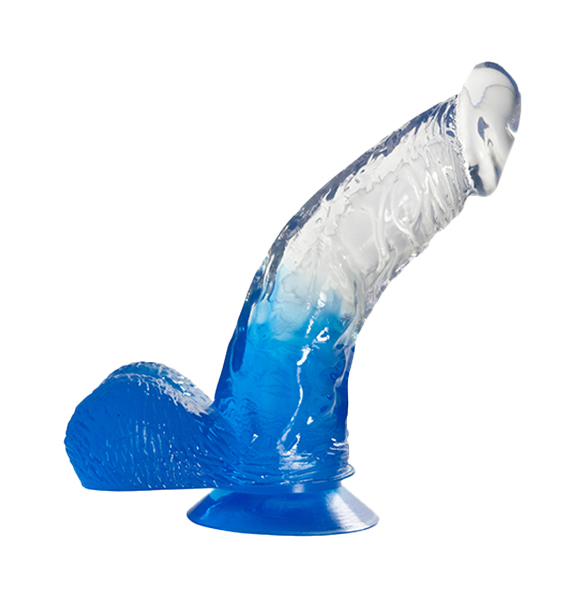 фото Синий фаллоимитатор с прозрачной верхней частью jelly joy fade out dong 6inch 15,2 см dream toys