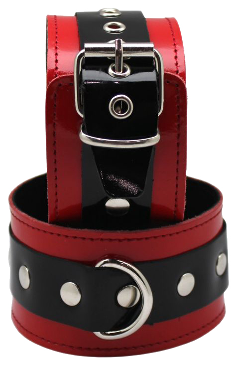 Поножи Podium из лакированной кожи красный