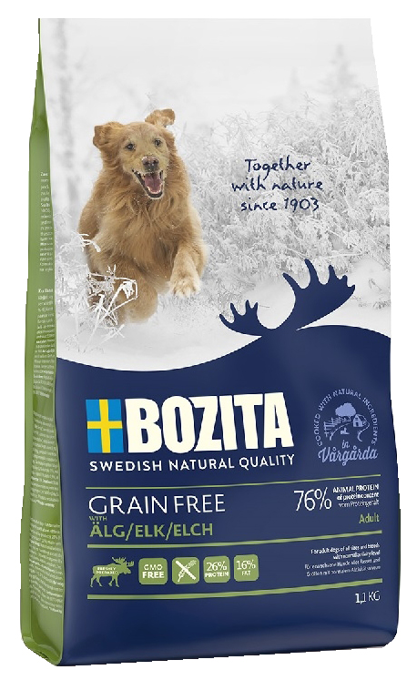 фото Сухой корм для собак bozita grain free, беззерновое, лось, 1,1кг