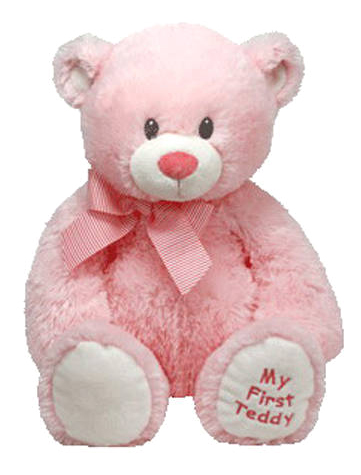 фото Мягкая игрушка ty classic медвежонок my first teddy (розовый), 20 см