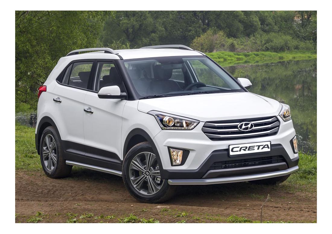 фото Защита переднего бампера d57 rival для hyundai creta i 2016-2021, нерж. сталь, r.2310.001