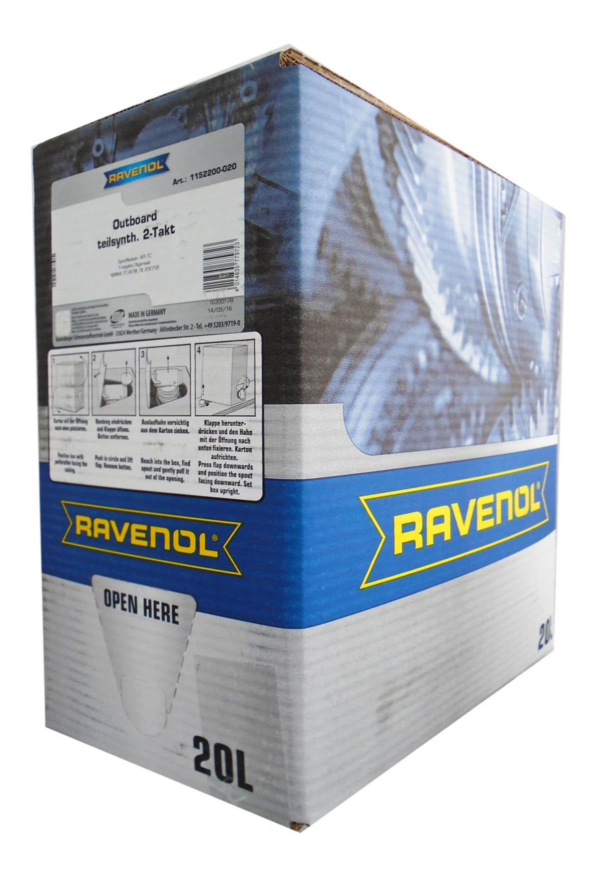 фото Моторное масло ravenol outboardoel 2t teilsynth 5w-30 20л ecobox