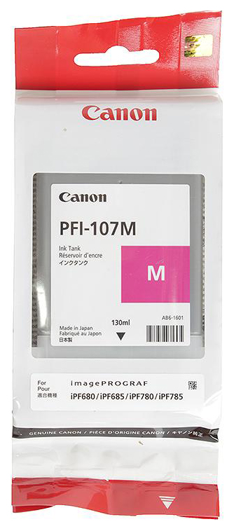 фото Картридж для струйного принтера canon pfi-107 m (6707b001) пурпурный, оригинал