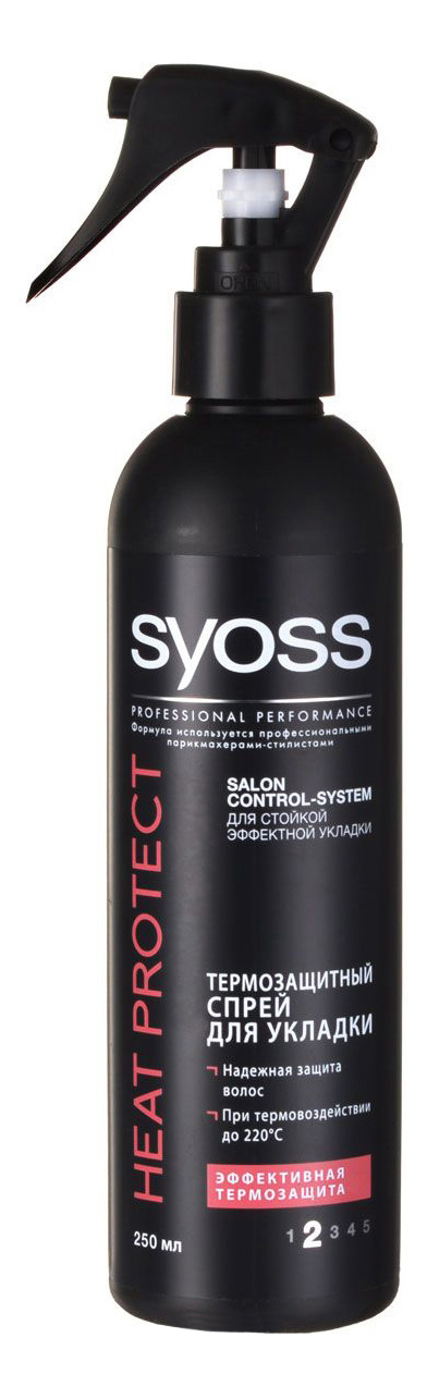 фото Спрей для укладки волос syoss heat protect, 24 ч контроля гладкости, фиксация 2, 150 мл