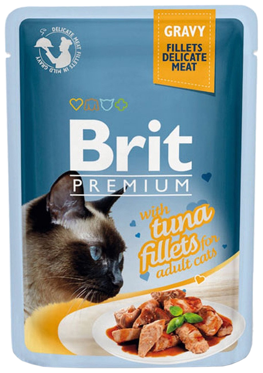 фото Влажный корм для кошек brit premium, в соусе, тунец, 85г