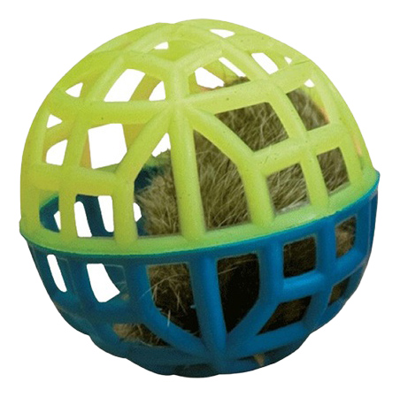 фото Погремушка для кошек зооник сетчатая, искусственный мех, пластик, 5,5 см