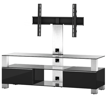 фото Тумба под телевизор приставная sonorous md 8143-c-inx-blk 140х44х121 см, черный