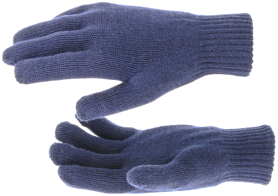Перчатки трикотажные, акрил, двойные, цвет:синий,двойная манжета, Россия, СИБРТЕХ 68685 комбинированные спилковые перчатки сибртех