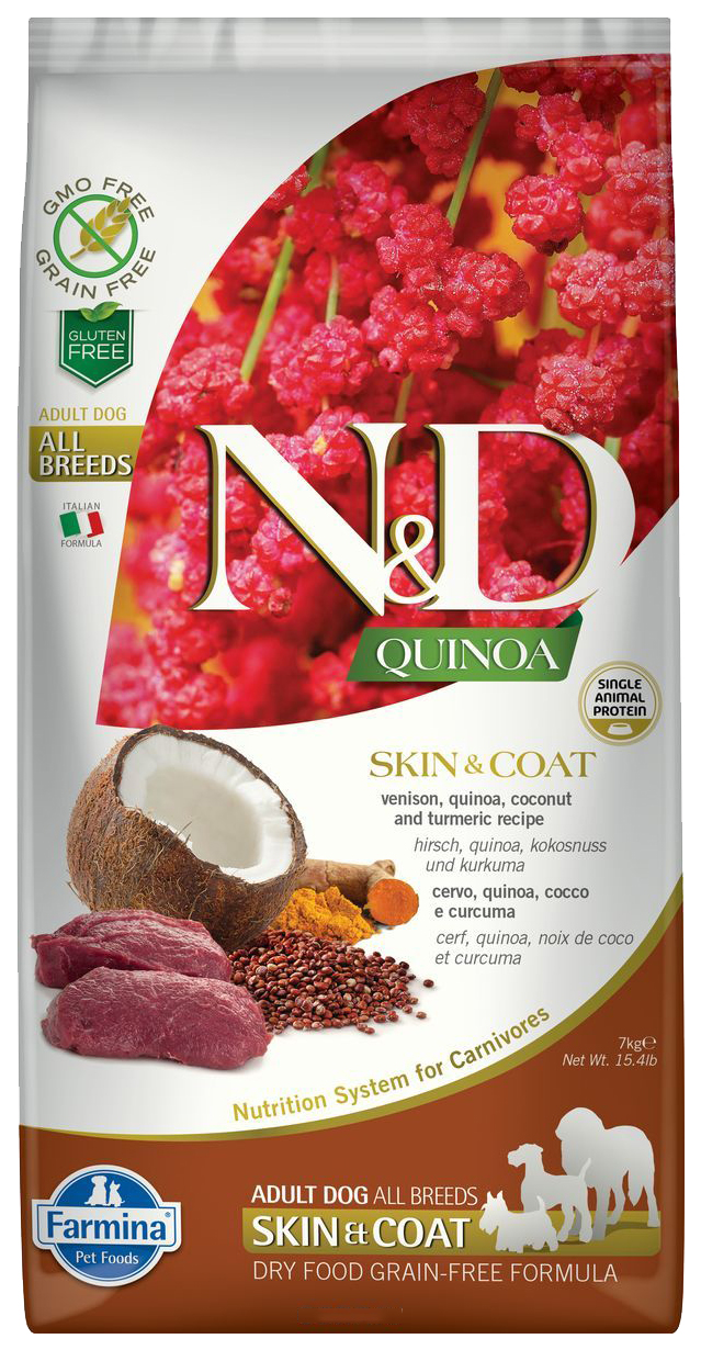 фото Сухой корм для собак farmina n&d quinoa skin & coat, оленина и киноа, 7кг