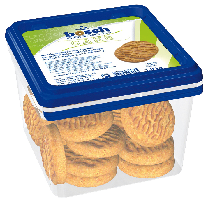 

Лакомство для собак Bosch Cake, домашняя птица, 1 кг, Training Snacks XL, гранулы, курица, 200г