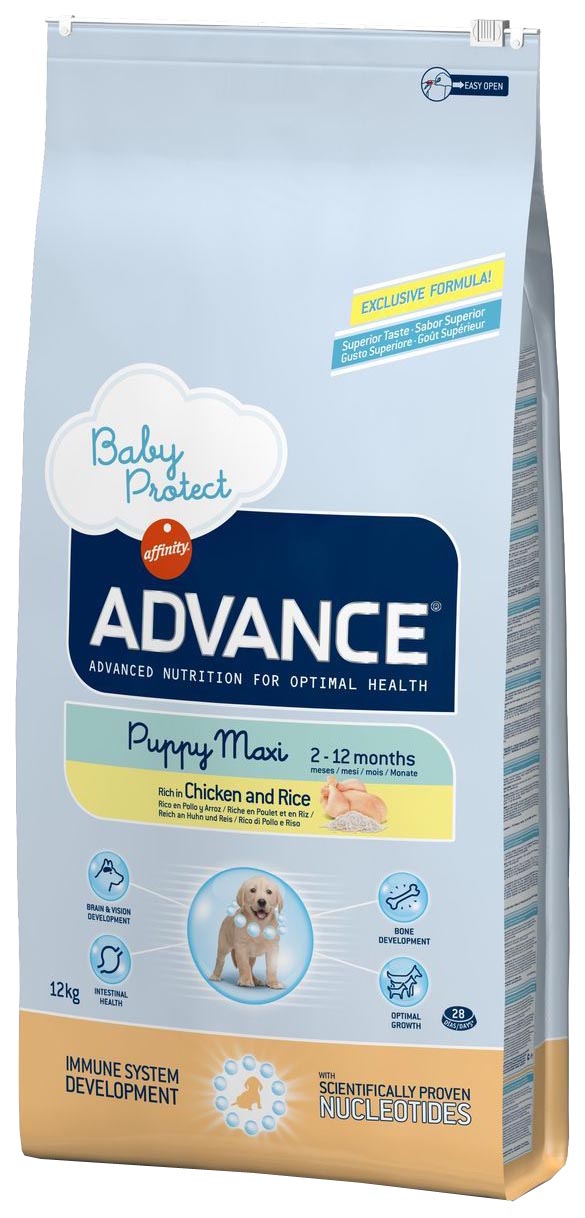 

Сухой корм для щенков Advance Babyprotect Puppy Maxi, курица, рис, 12кг, BABYPROTECT PUPPY MAXI