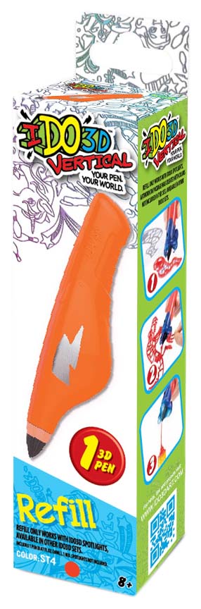 Картридж для 3D ручки Redwood вертикаль неоновый оранжевый,  - купить со скидкой