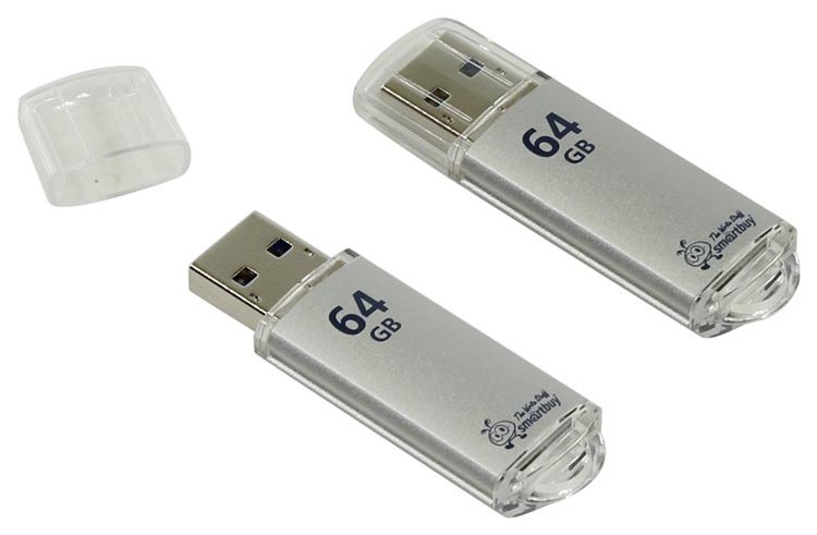 Флешка SmartBuy V-Cut 64ГБ Silver (SB64GBVC-S3)