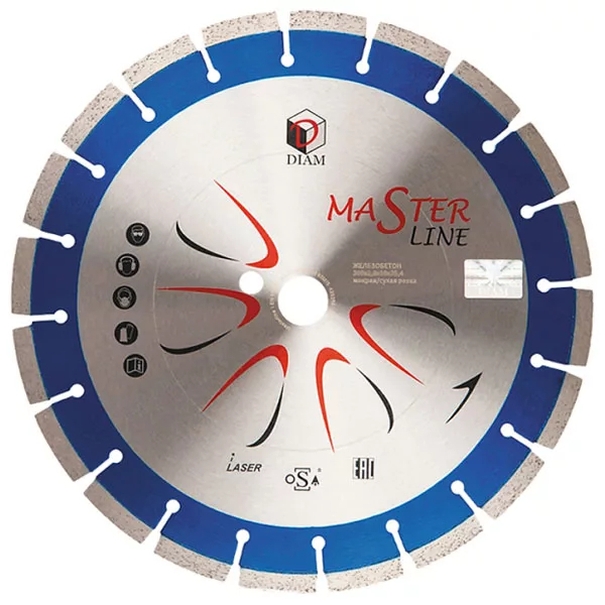 Диск отрезной алмазный DIAM Master Line 500x3,4x10x90-50 железобетон 000508