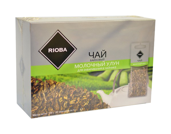 Чай молочный улун Rioba красный байховый крупнолистовой ароматизированный 20 пакетиков