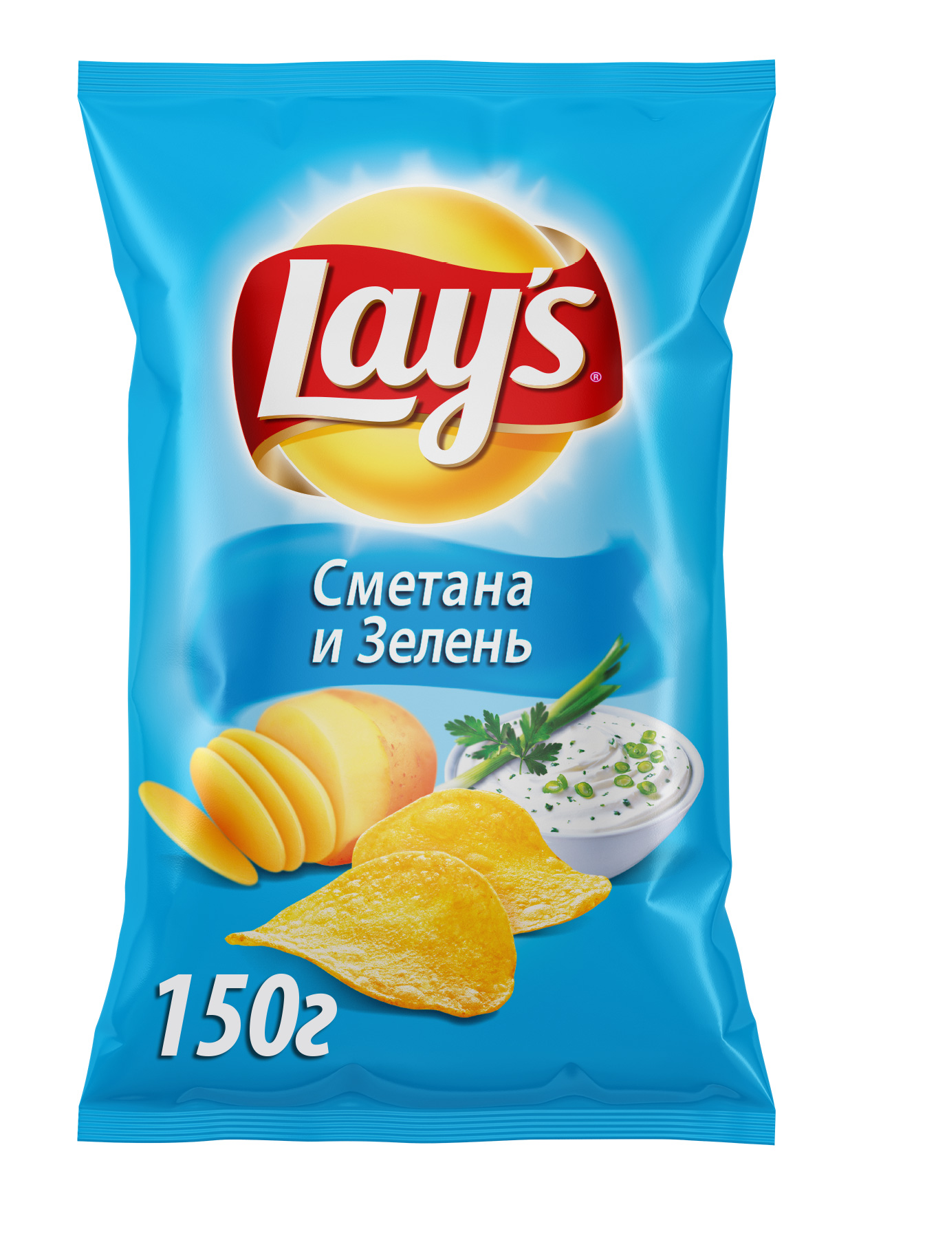 Картофельные чипсы Lay's сметана и зелень 150 г