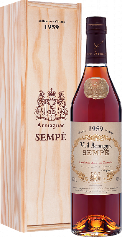 

Арманьяк Sempe Vieil, Armagnac AOC , 40 %, 700 мл, 1959г, gift box