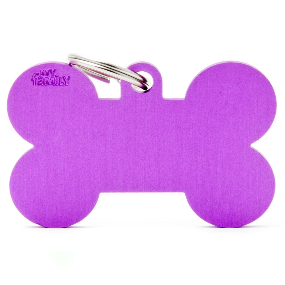 

Адресник для собак My Family Basic Косточка, фиолетовый, XL, MFBXL04