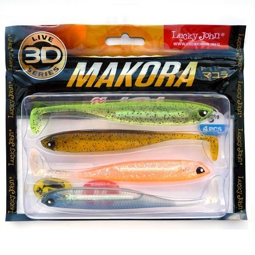 

Силиконовая приманка Lucky John 3D Series Makora Shad Tail 127 мм, MIX1, 4 шт., 3D Series Makora Shad Tail
