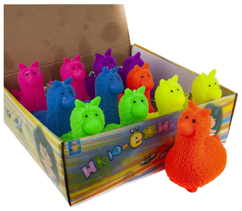 

Игрушка-антистресс "Нью-Ёжик" - Лама (свет), 8 cм 1TOY