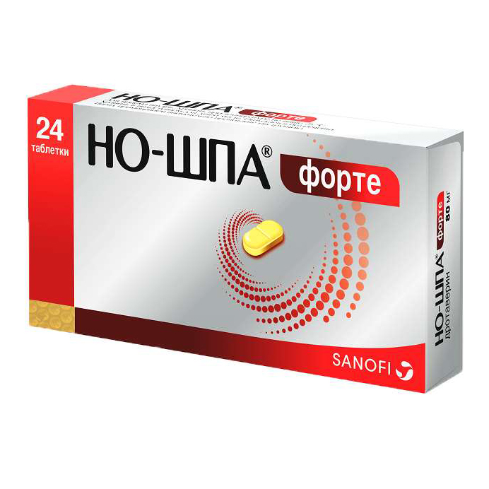 Купить Но-шпа форте таблетки 80 мг 24 шт., Chinoin
