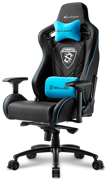 фото Игровое кресло sharkoon skiller sgs4 bk/bu, черный/голубой