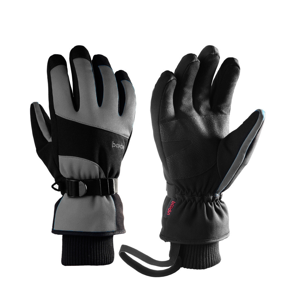 фото Зимние перчатки для сноуборда boodun black greey, s