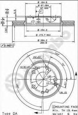 фото Тормозной диск brembo 09486934