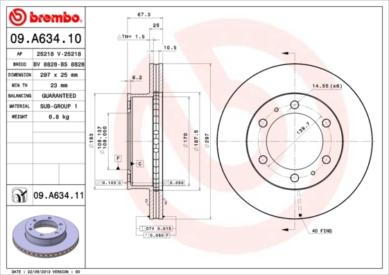 фото Тормозной диск brembo 09a63411