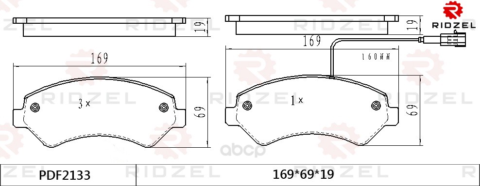 

Комплект тормозных колодок RIDZEL PDF2133