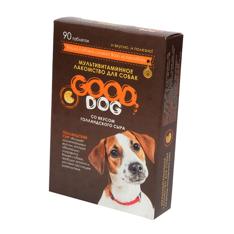 фото Лакомство для собак good dog, кусочки, голландский сыр, 45г