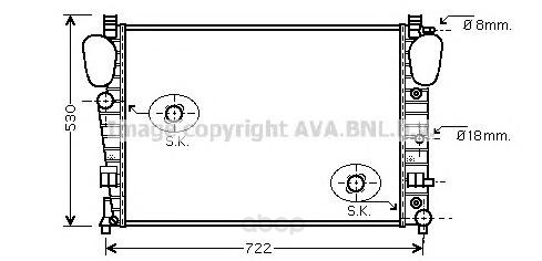 

Радиатор охлаждения двигателя Ava MSA2309