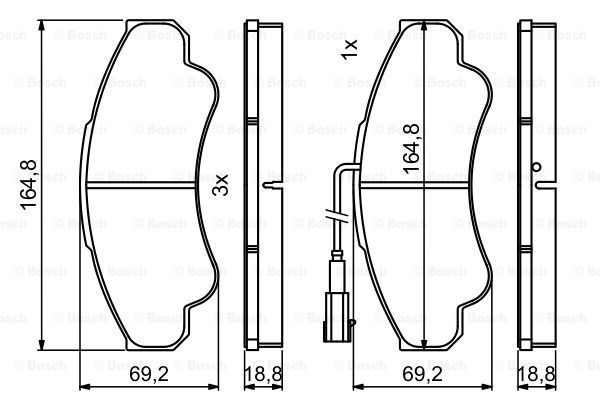 

Комплект тормозных дисковых колодок BOSCH 0 986 494 850