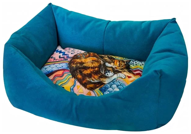 

Лежак для животных Zooexpress Сны 55х40х23 см Бирюзовый