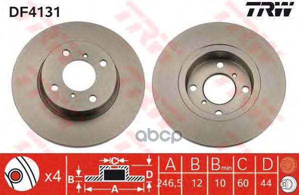 фото Тормозной диск trw/lucas df4131