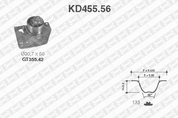 фото Комплект ремня грм snr kd455.56 ntn-snr