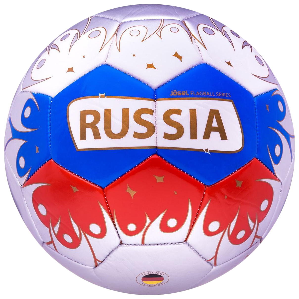 фото Футбольный мяч jogel 2018 russia №5 white/blue/red