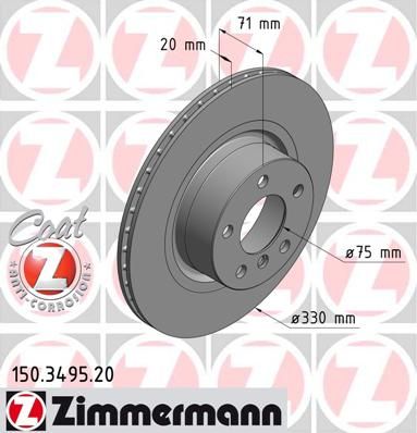 фото Тормозной диск zimmermann 150.3495.20