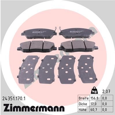 

Тормозные колодки ZIMMERMANN дисковые 24351.170.1