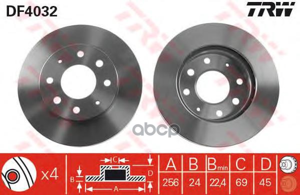 фото Тормозной диск trw/lucas для df4032