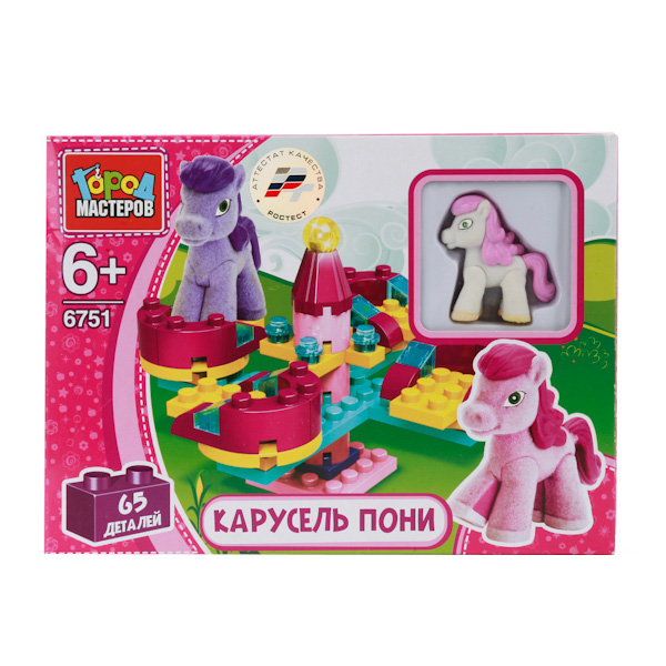

Конструктор Город мастеров Карусель с 2-Мя Фигурками Пони, 65 дет., Карусель с 2-мя фигурками пони
