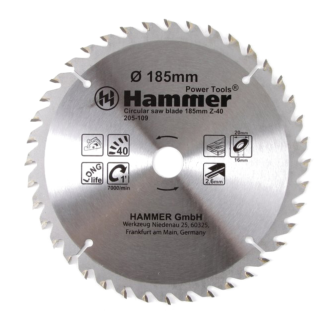 фото Пильный диск по дереву hammer flex 205-109 csb wd (30659)