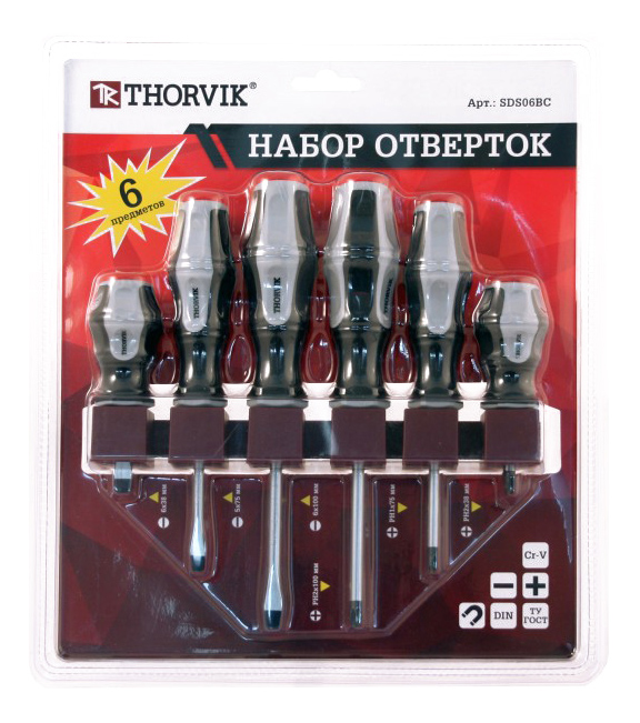 

Набор отверток THORVIK SDS06BC, SDS06BC