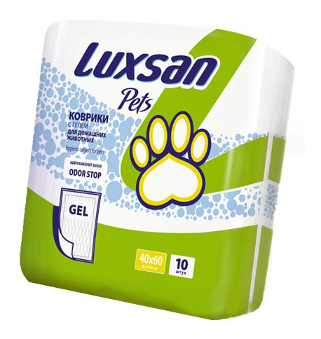 Пеленки для кошек и собак одноразовые LUXSAN Premium Gel 60 x 40 см, 10 шт