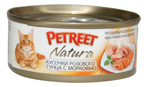 фото Консервы для кошек petreet natura, тунец, морковь, 70г