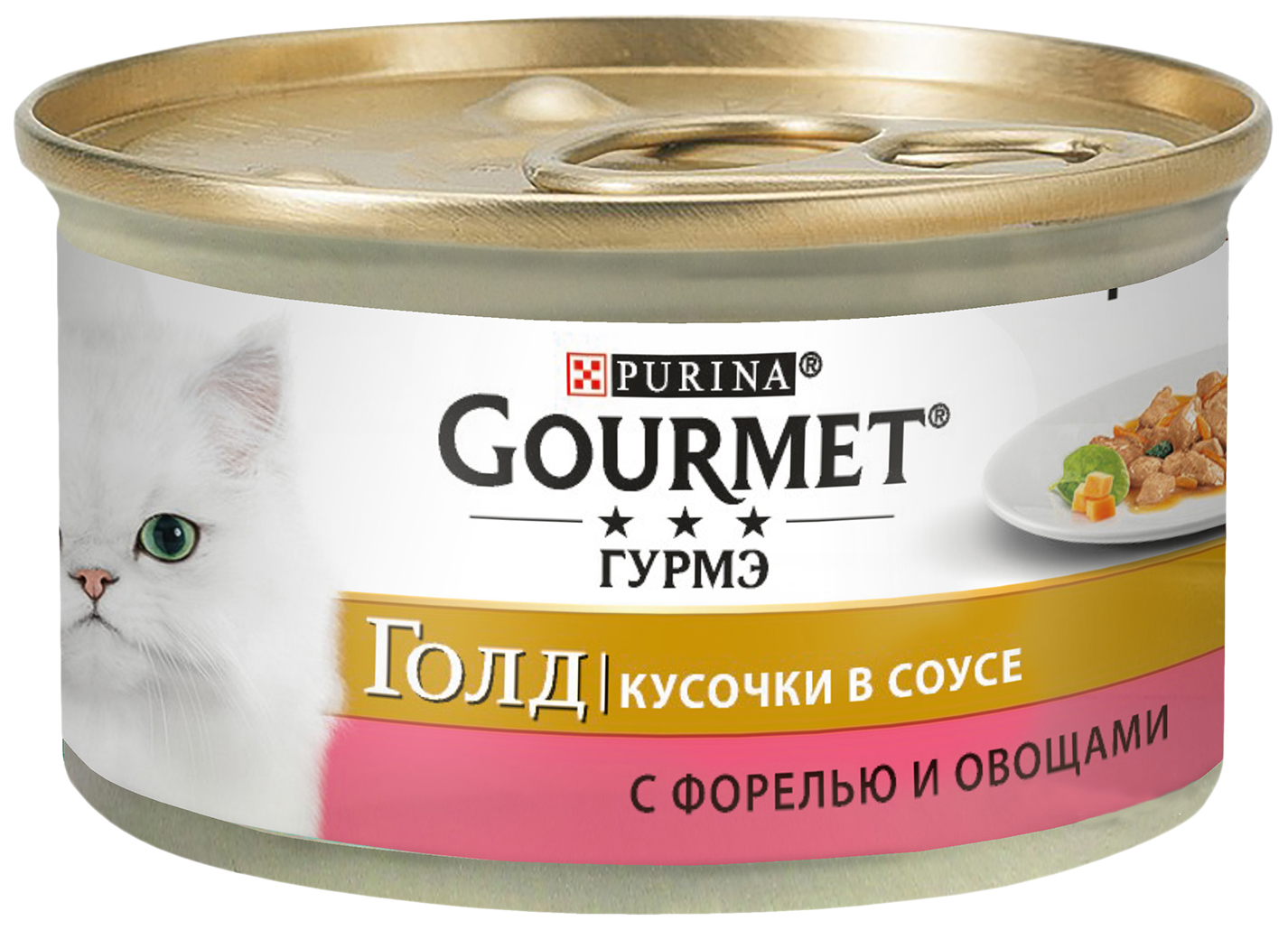 фото Консервы для кошек gourmet gold, форель, овощи, 85г