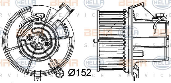 

Двигатель моторчика печки Hella 8EW 351 040-301