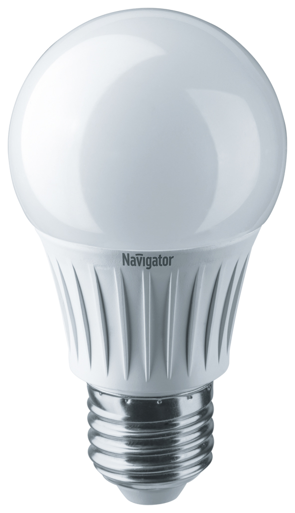 Лампа светодиодная LED Navigator Груша, E27, A55, 7 Вт, 4000 K, холодный свет