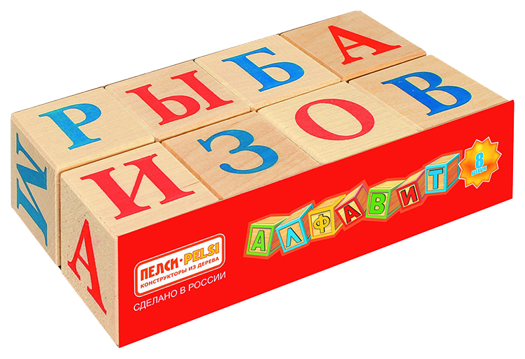 Развивающая игрушка ПЕЛСИ Кубики Алфавит 8 шт