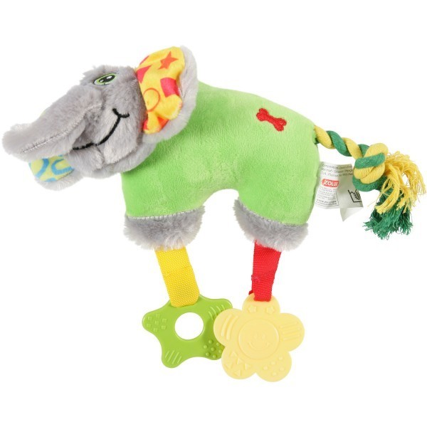 фото Мягкая игрушка для собак zolux слон, зеленый, 20 см